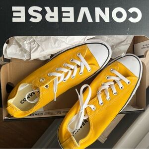 Yellow Converse sneakers, worn only once for just a few hours! Size 10.
